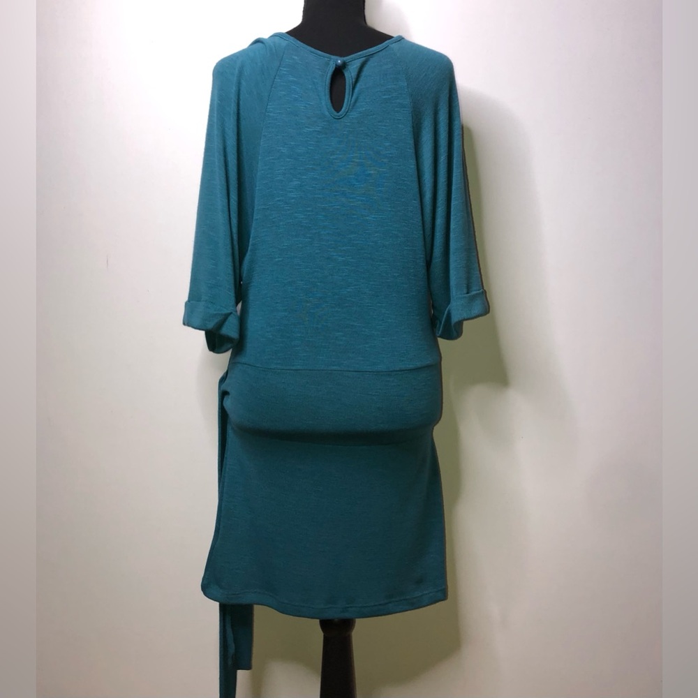 Hypnotik Teal Tie Waist Midi Small Dress - Picture 3 of 9